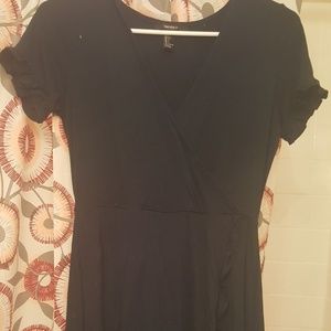 Forever 21 emerald green mini wrap dress